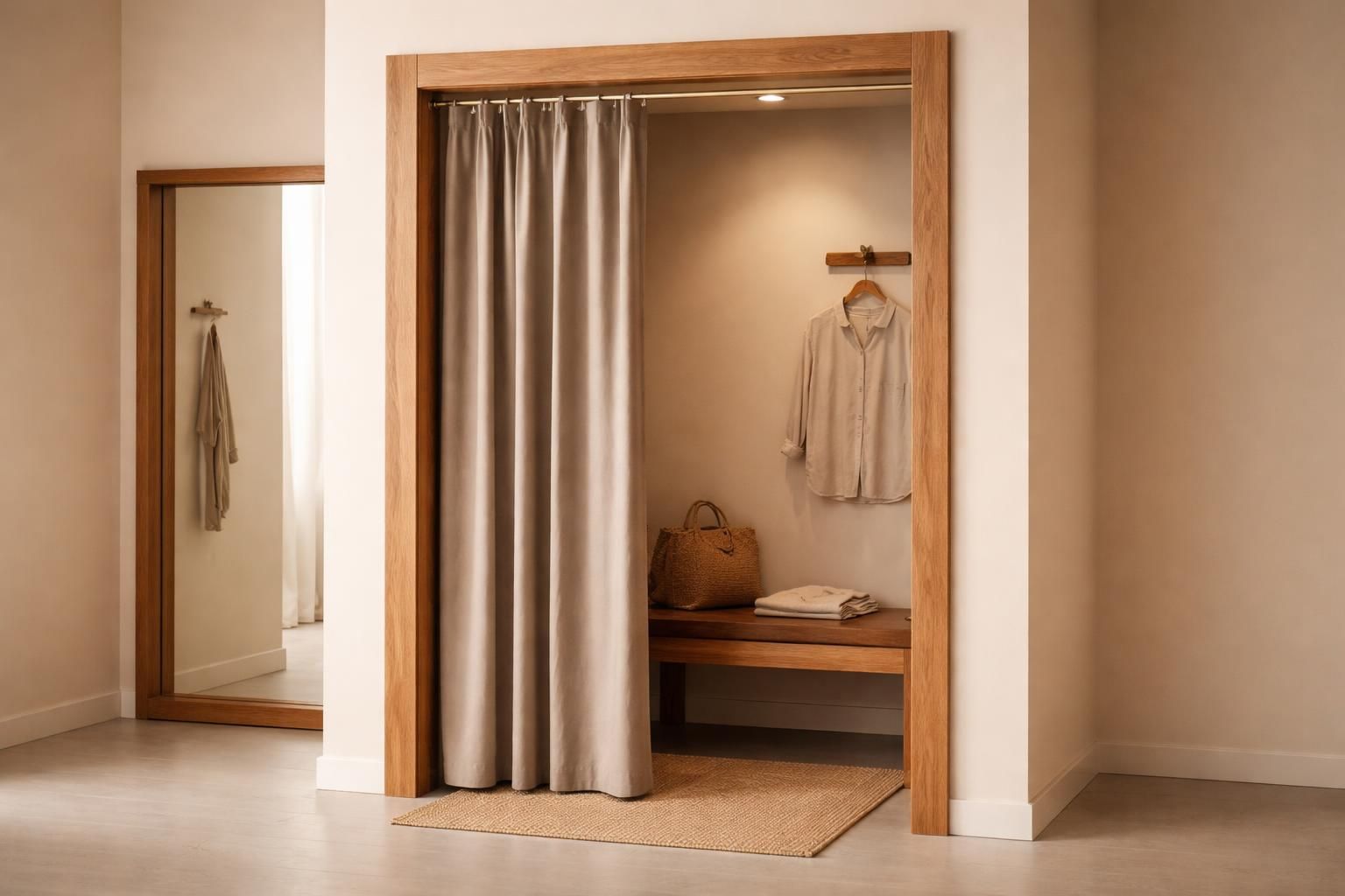 Cabine d'essayage démontable d'une boutique