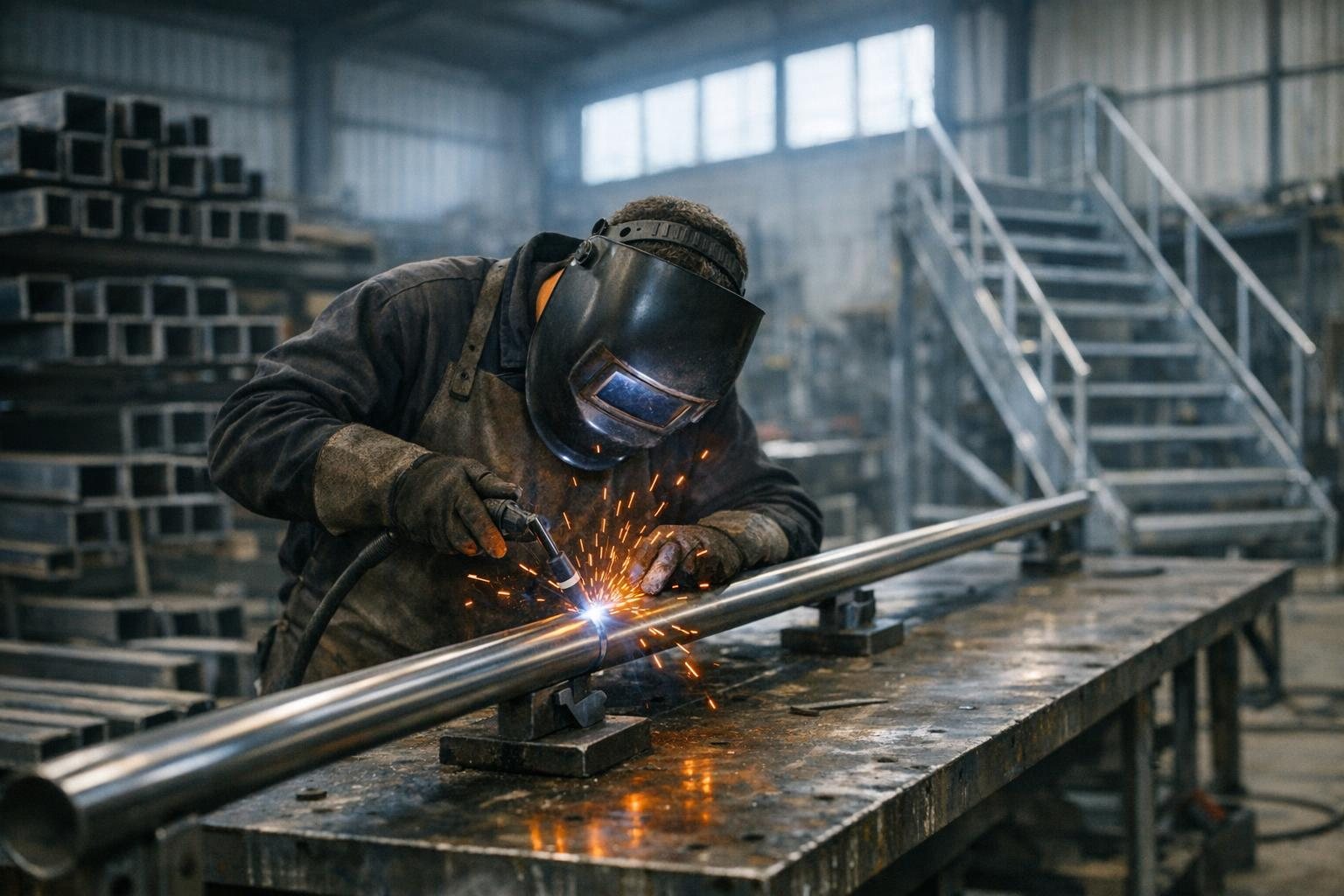 Soudure TIG d'une main courante en inox